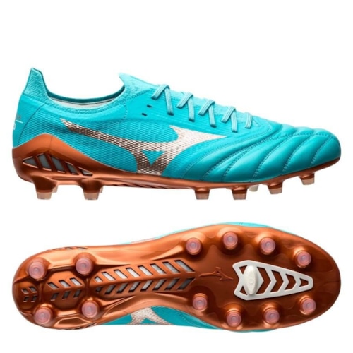 Mizuno Morelia Neo lll Beta Elite FG Azure Blue - Blue/White/Copper