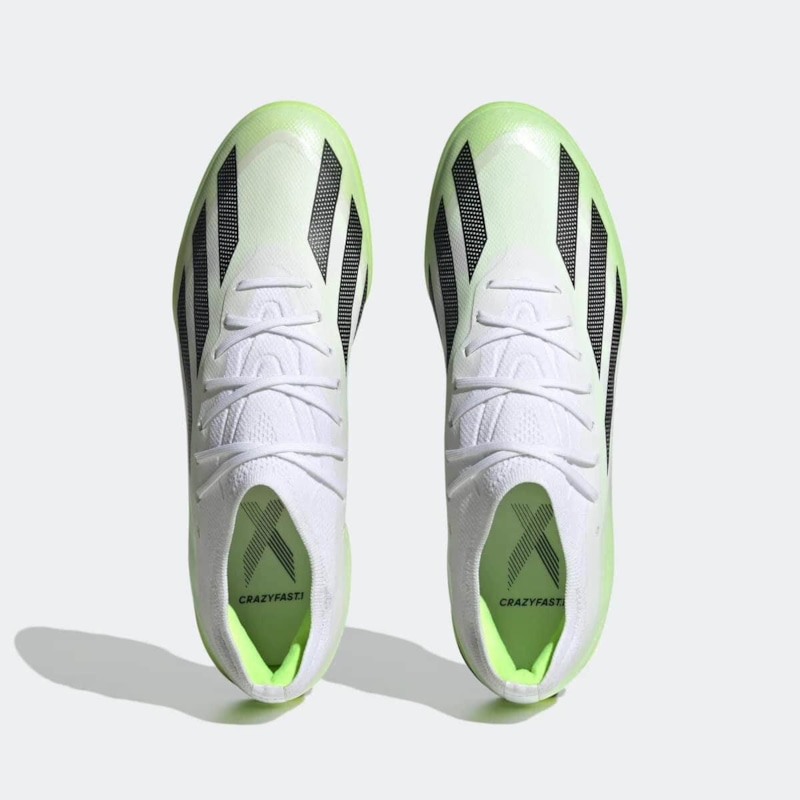 adidas X Crazyfast .1 TF Crazyrush - Footwear White/Core Black/Lucid Lemon	