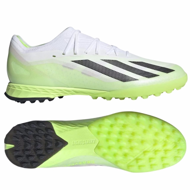 adidas X Crazyfast .1 TF Crazyrush - Footwear White/Core Black/Lucid Lemon	