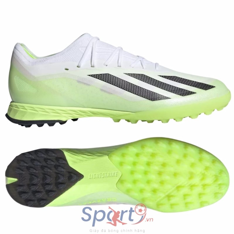 adidas X Crazyfast .1 TF Crazyrush - Footwear White/Core Black/Lucid Lemon	