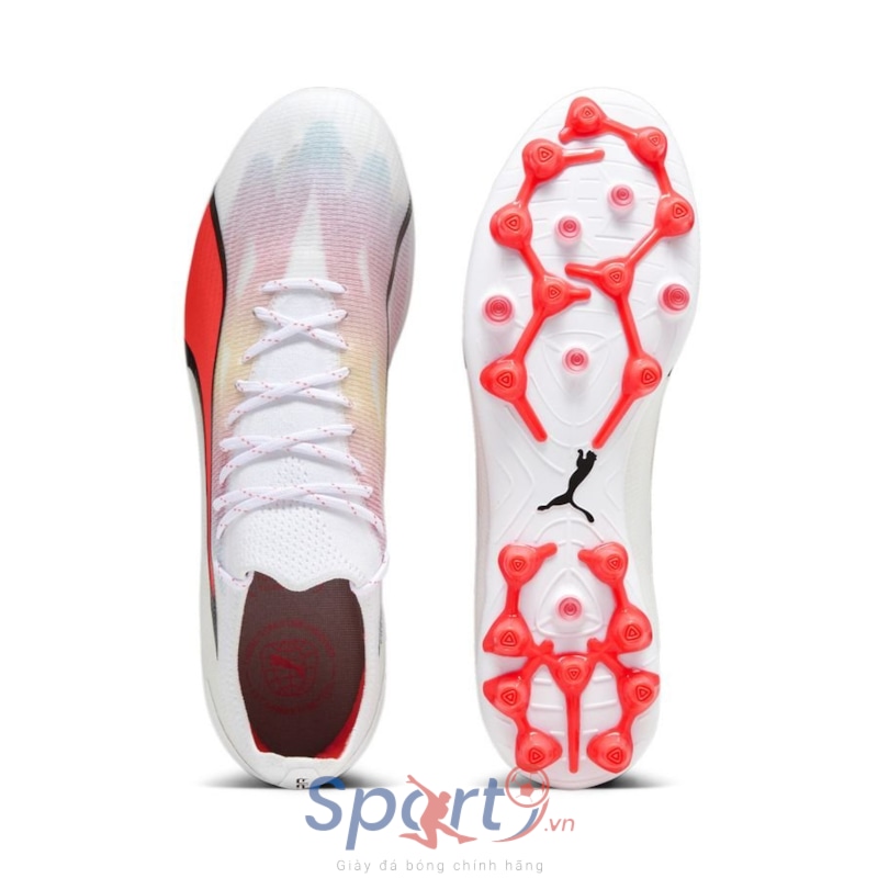 PUMA Ultra Ultimate MG Breakthrough - PUMA White/PUMA Black/Fire Orchid