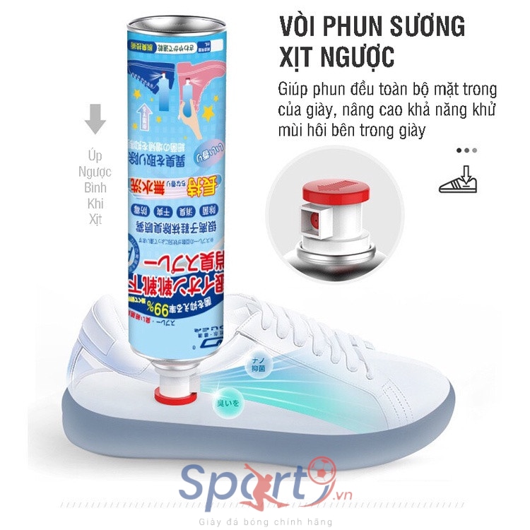 Xịt khử mùi giày NANO bạc - 260ml