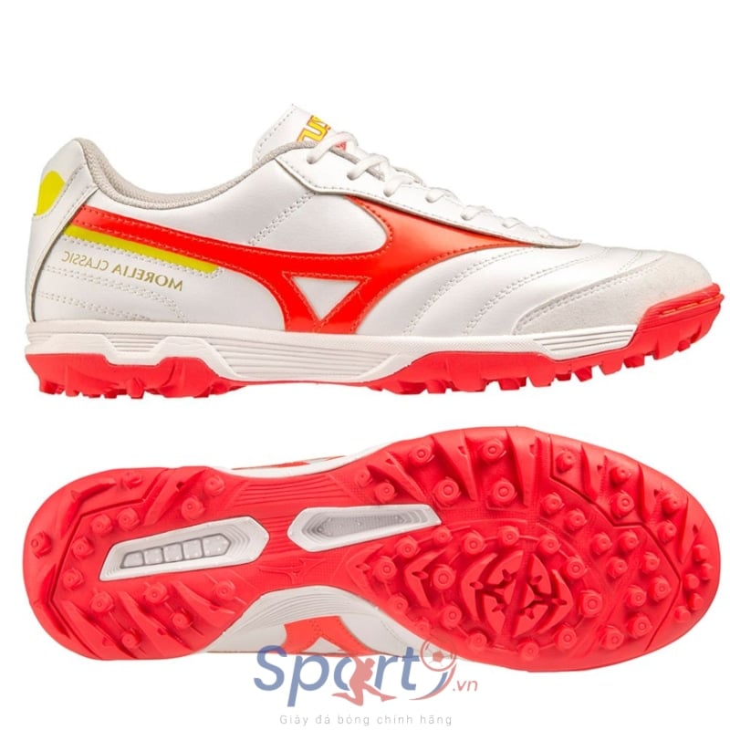 Mizuno Morelia Sala Classic TF - Q1GB230264 - Trắng/Đỏ