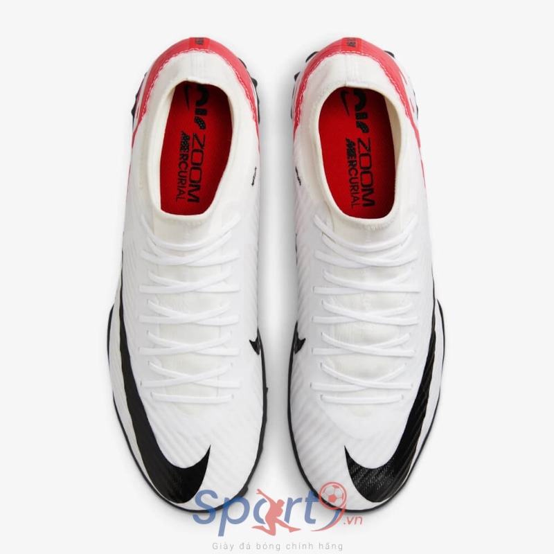 Nike Zoom Mercurial Superfly 9 Academy TF - Trắng/Đen/Đỏ - DJ5629-600