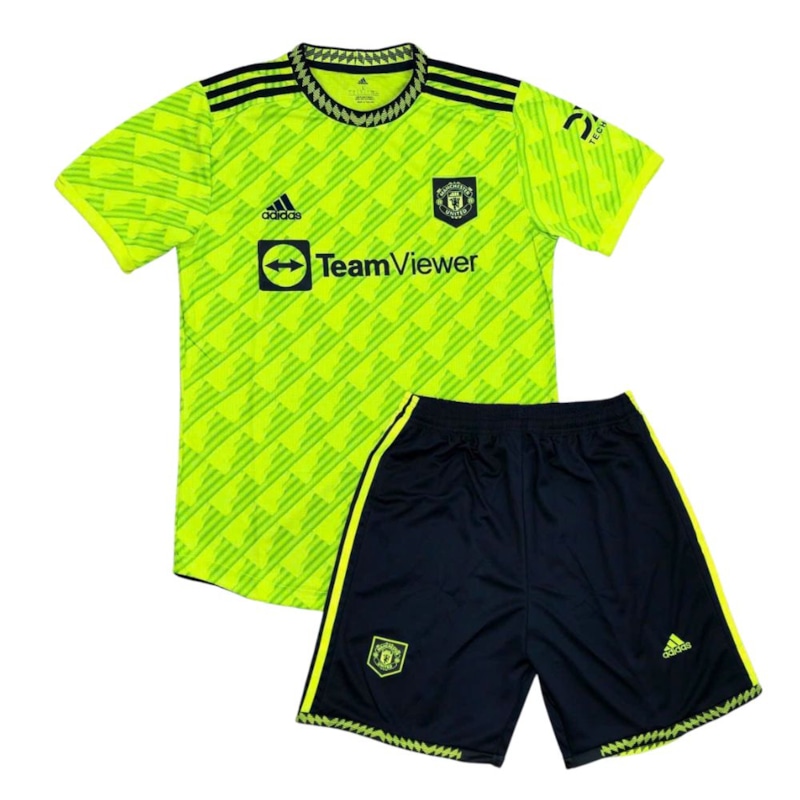 BỘ QUẦN ÁO BÓNG ĐÁ MANCHESTER UNITED 2023 MÀU XANH CHUỐI ĐEN