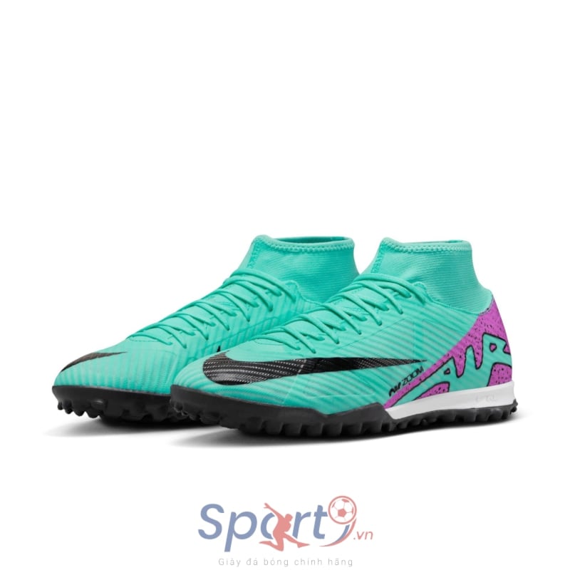Nike Zoom Mercurial Superfly 9 Academy TF - Xanh Lơ/Tím - DJ5629-300