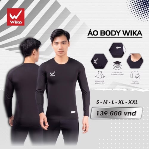 Áo body giữ nhiệt Wika - Màu Đen