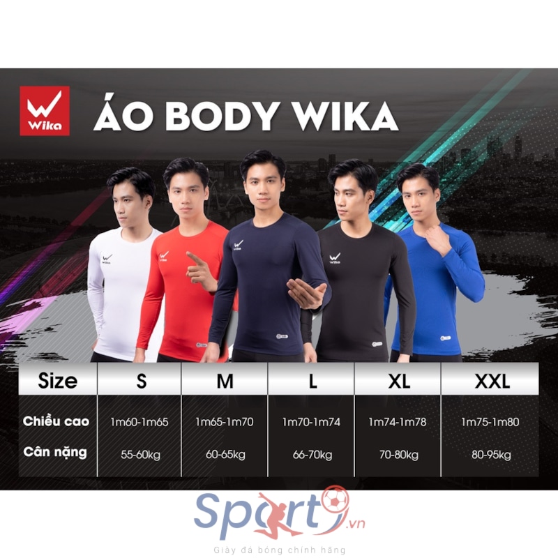 Áo body giữ nhiệt Wika - Màu Đen