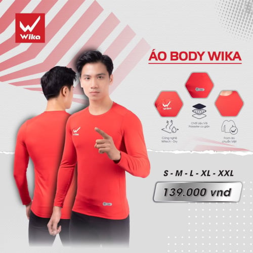 Áo body giữ nhiệt Wika - Màu Đỏ