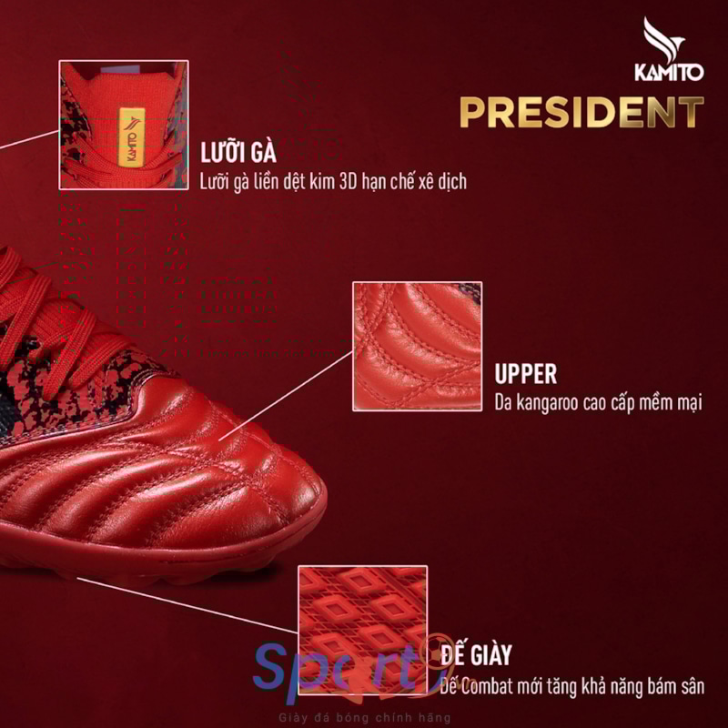Kamito President TF - Đỏ/Đen - KMTF230310