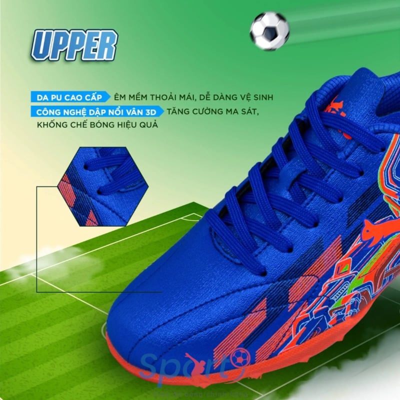 Giày đá bóng trẻ em Zocker Kiên Cường - Xanh Cam