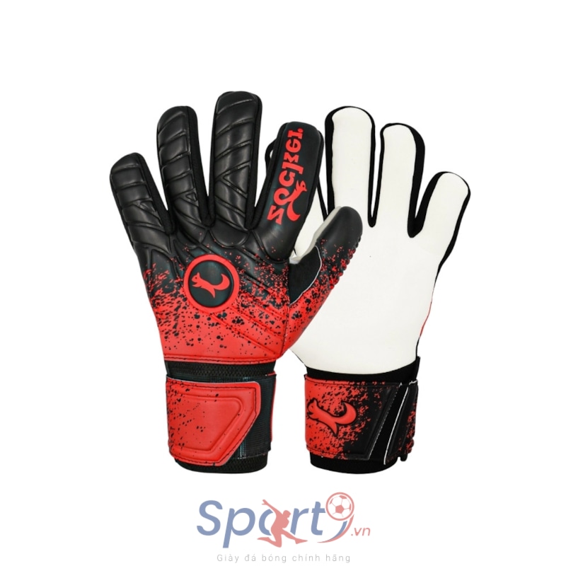 Găng Tay Thủ Môn Zocker Gloves Spencer - Đen Đỏ