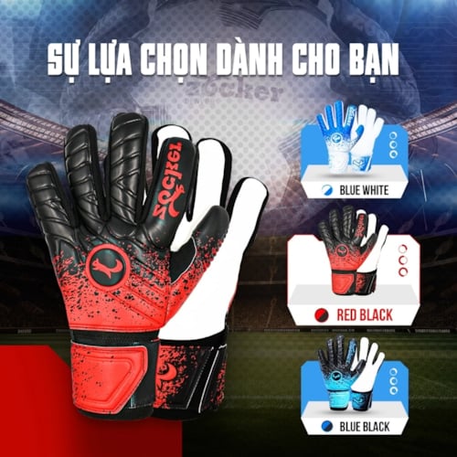 Găng Tay Thủ Môn Zocker Gloves Spencer - Đen Đỏ