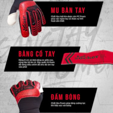 Găng Tay Thủ Môn Zocker Gloves Dino - Đen Đỏ