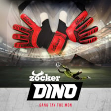 Găng Tay Thủ Môn Zocker Gloves Dino - Đen Đỏ