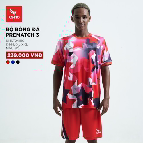 Bộ bóng đá Prematch 3 KMST241110 - Màu Đỏ