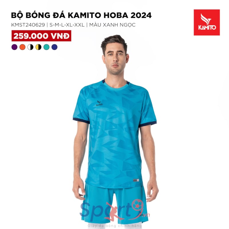 BỘ QUẦN ÁO BÓNG ĐÁ KAMITO HOBA 2024 XANH LƠ