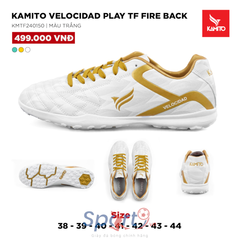 Kamito Velocidad Play TF Fire Back - KMTF240150 - Trắng Vàng