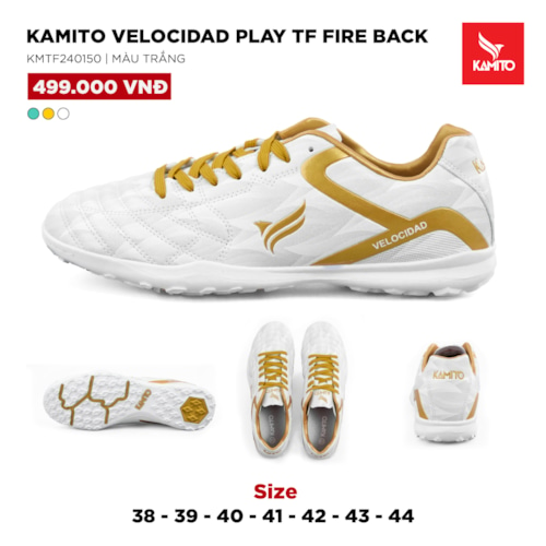 Kamito Velocidad Play TF Fire Back - KMTF240150 - Trắng Vàng