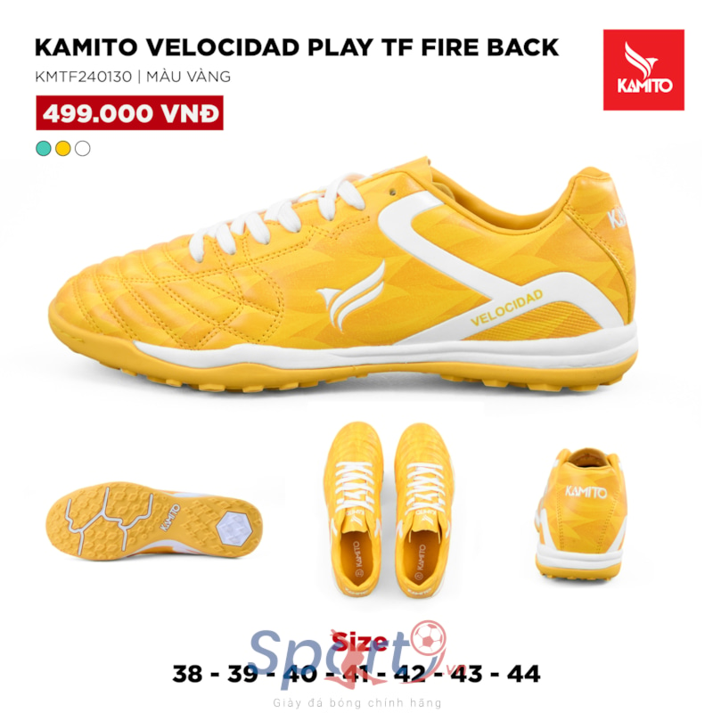 Kamito Velocidad Play TF Fire Back - KMTF240130 - Màu Vàng