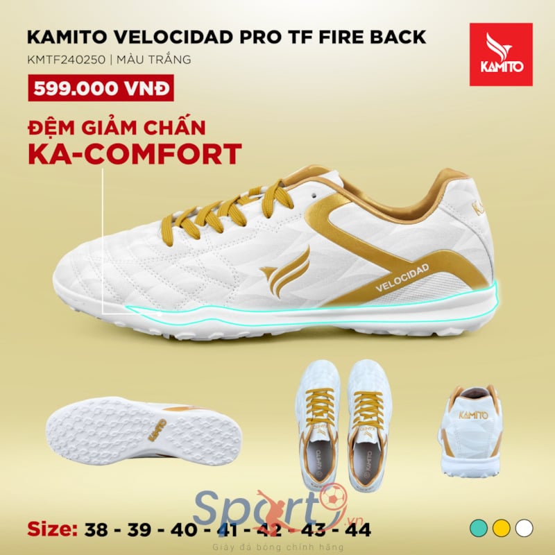 Kamito Velocidad Pro TF Fire Back - KMTF240250 - Màu Trắng