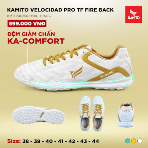 Kamito Velocidad Pro TF Fire Back - KMTF240250 - Màu Trắng