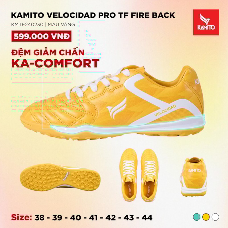 Kamito Velocidad Pro TF Fire Back - KMTF240230 - Màu Vàng