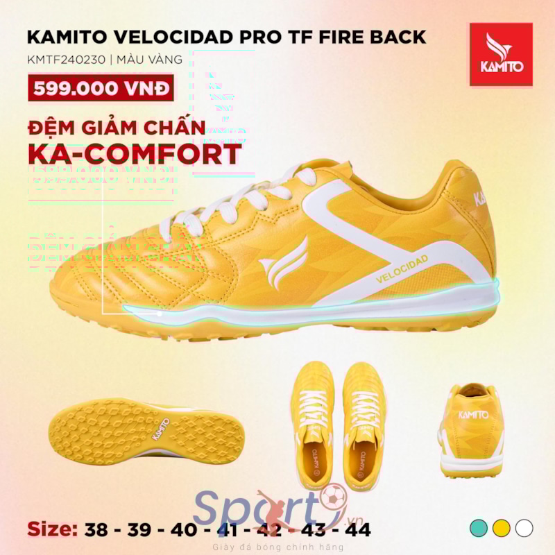 Kamito Velocidad Pro TF Fire Back - KMTF240230 - Màu Vàng
