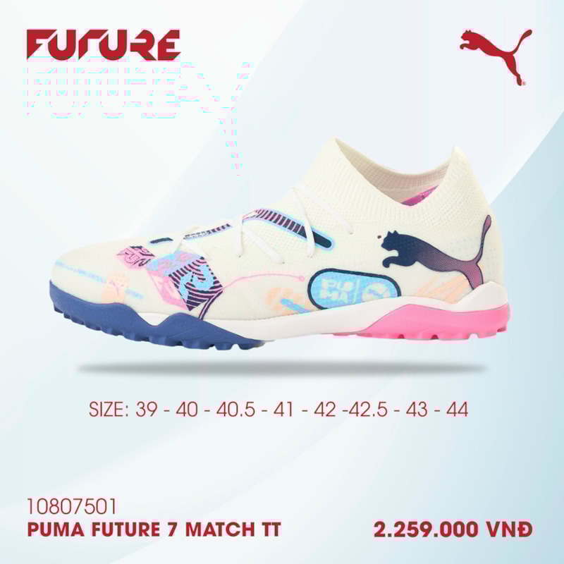 PUMA Future 7 Match TT - Trắng/Xanh/Hồng - 108075-01