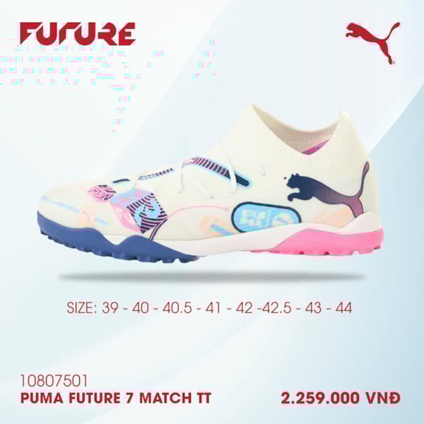 PUMA Future 7 Match TT - Trắng/Xanh/Hồng - 108075-01
