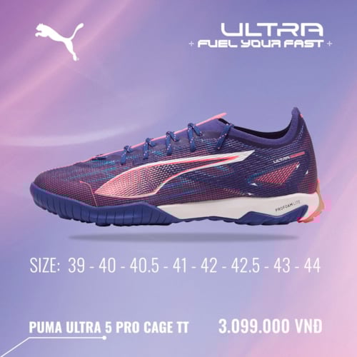 PUMA Ultra 5 Pro Cage TT - Tím Than - 107889-01