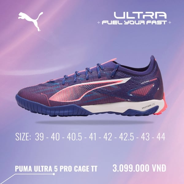 PUMA Ultra 5 Pro Cage TT - Tím Than - 107889-01