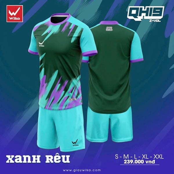 Áo Bóng Đá Wika QH19 Z-Xanh Rêu