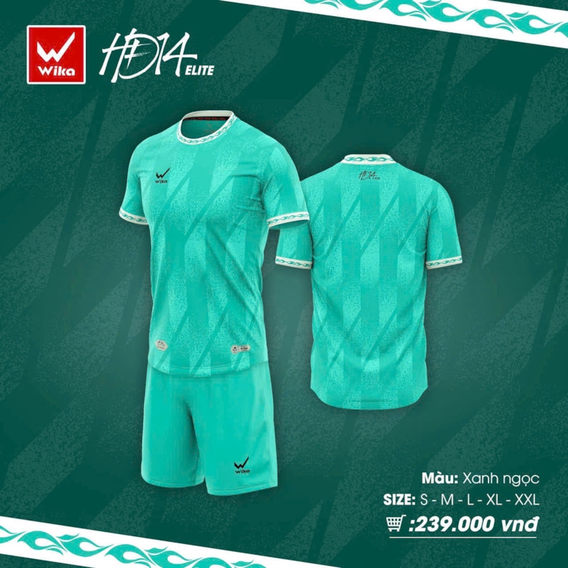 Áo Bóng Đá Wika HĐ14 Elite Xanh Ngọc