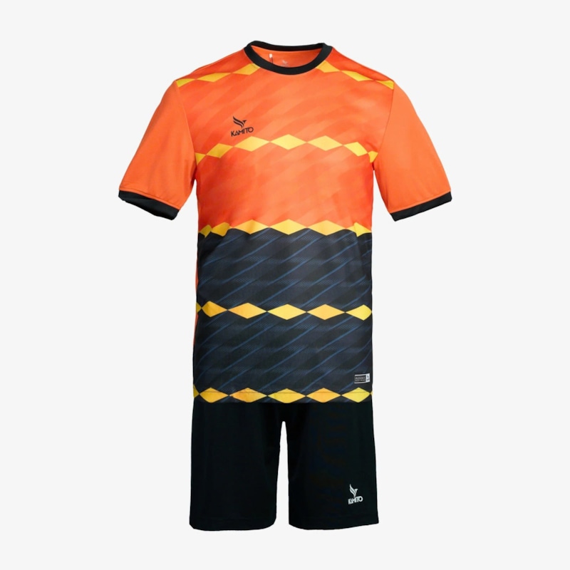 Bộ quần áo bóng đá Kamito Kamito Lux màu cam đen