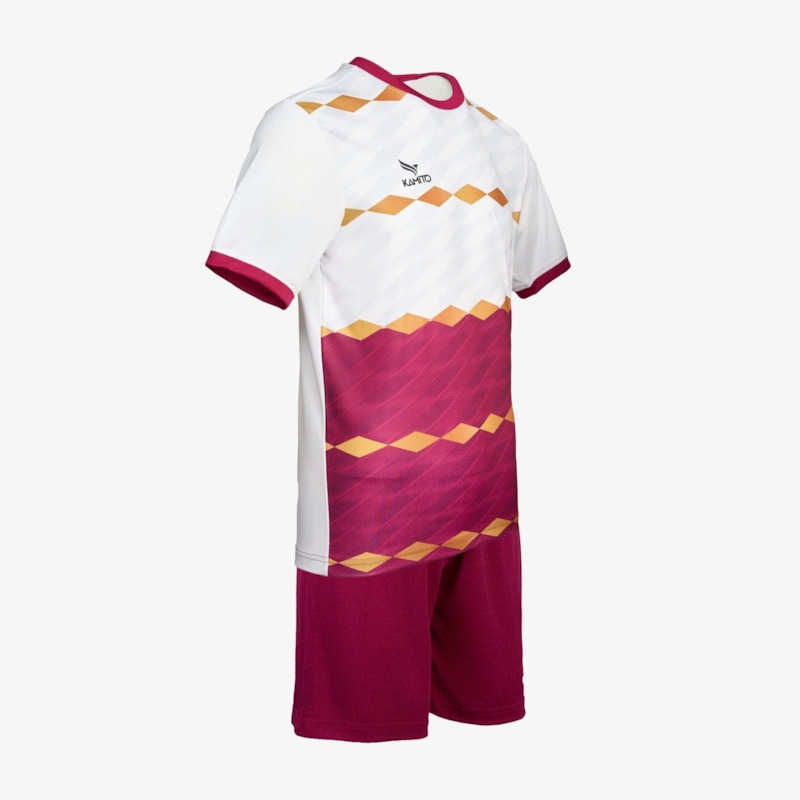 Bộ quần áo bóng đá Kamito Kamito Lux màu trắng đỏ
