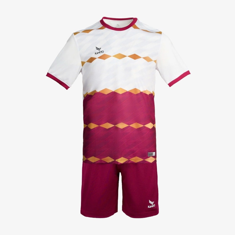 Bộ quần áo bóng đá Kamito Kamito Lux màu trắng đỏ