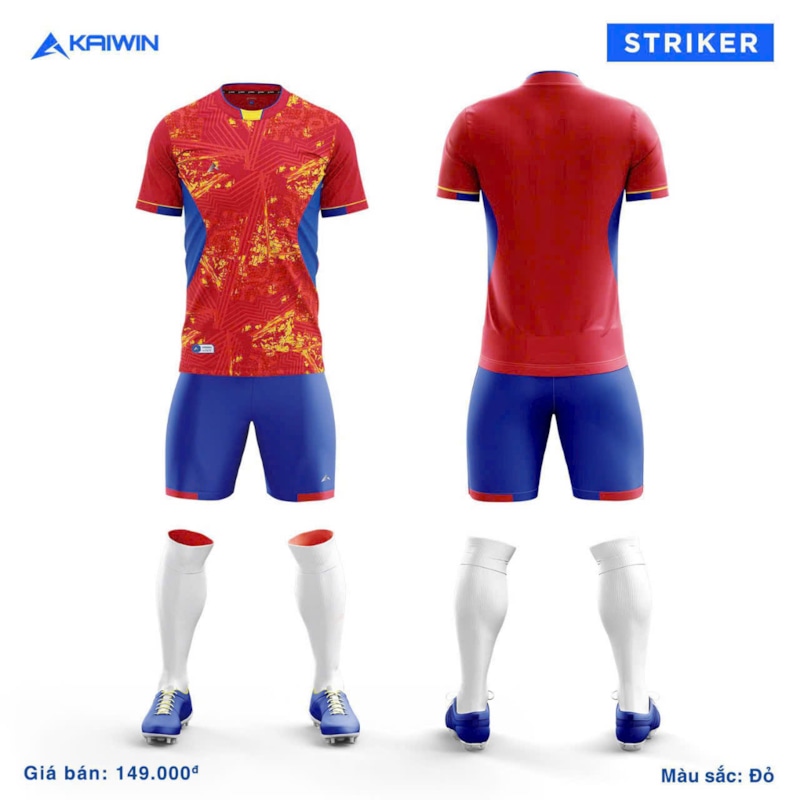 BỘ QUẦN ÁO BÓNG ĐÁ  KAIWIN STRIKER ĐỎ XANH