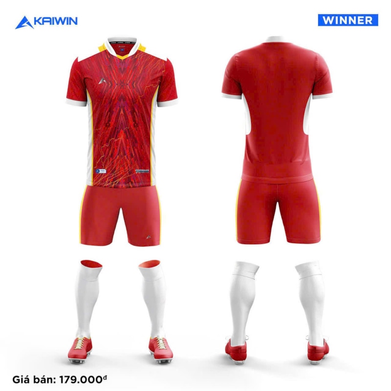 BỘ QUẦN ÁO BÓNG ĐÁ  KAIWIN WINNER ĐỎ TRẮNG
