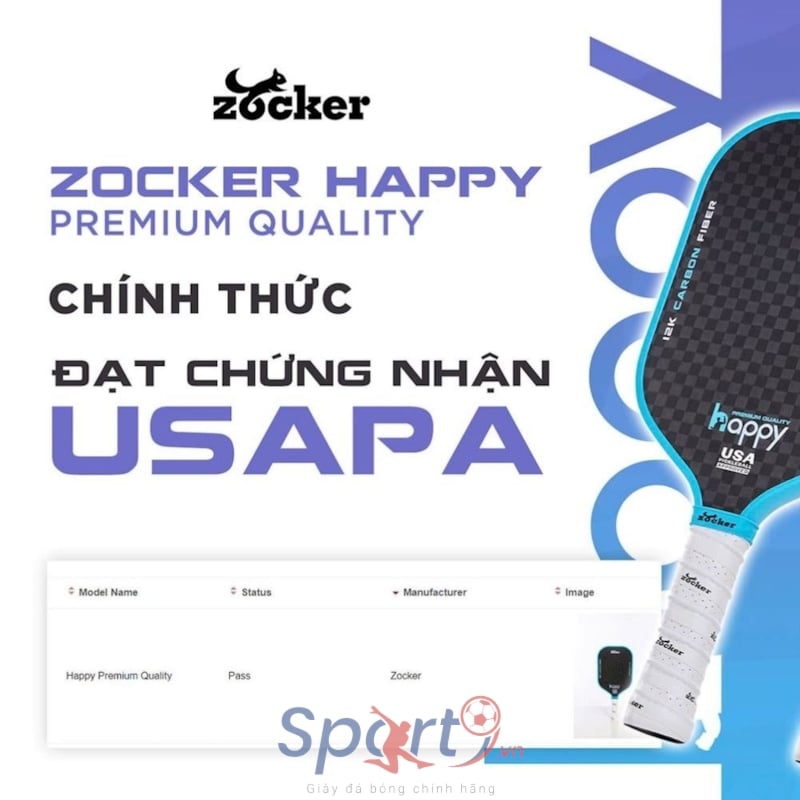 Vợt Pickleball Zocker Happy HP3 Premium Quality - Màu Gradient