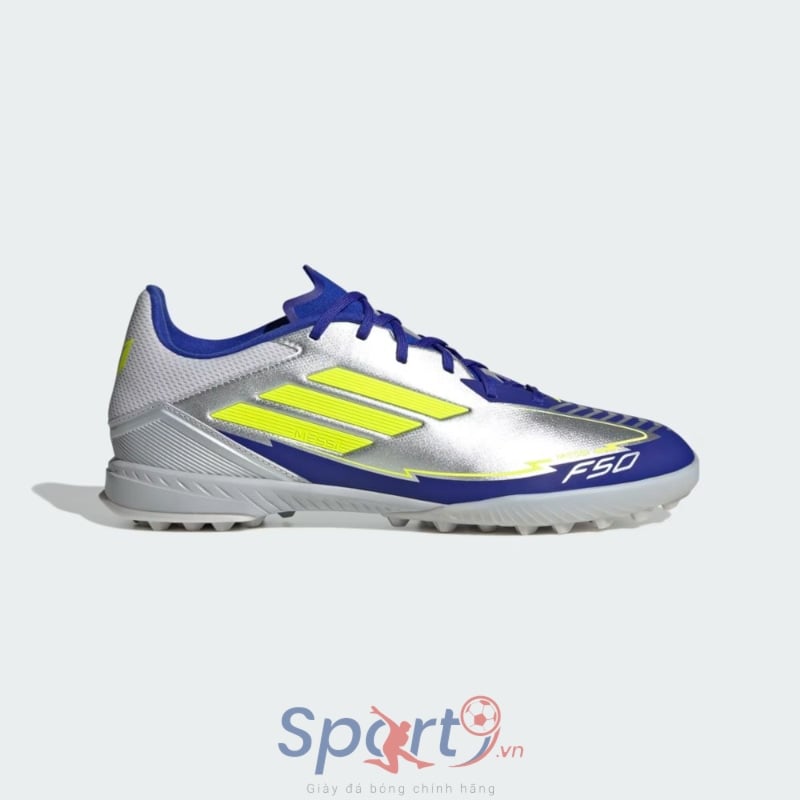 adidas F50 League Messi TF - Bạc/Xanh - IH0919