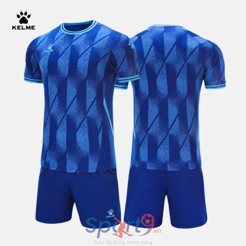 Bộ quần áo bóng đá Kelme họa tiết hình thang - 8251zb1007- Màu Xanh Dương