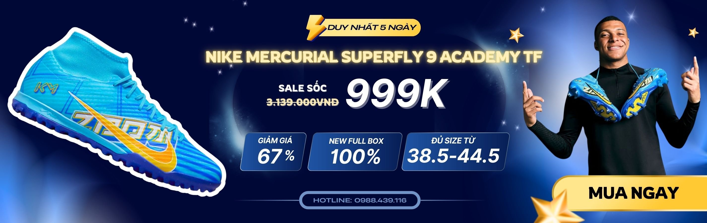 GIày đá bóng Nike Mercurial Superfly 9 TF giảm giá