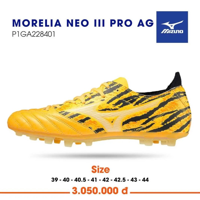 Mizuno Morelia Neo III Pro AG - Vàng Vằn - P1GA228401