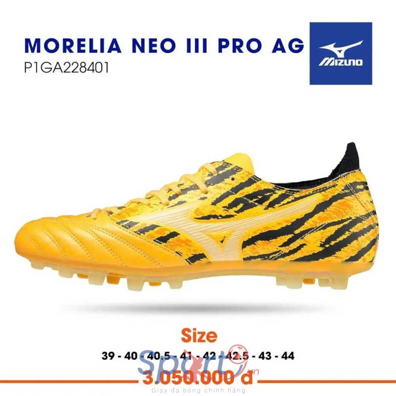 Mizuno Morelia Neo III Pro AG - Vàng Vằn - P1GA228401