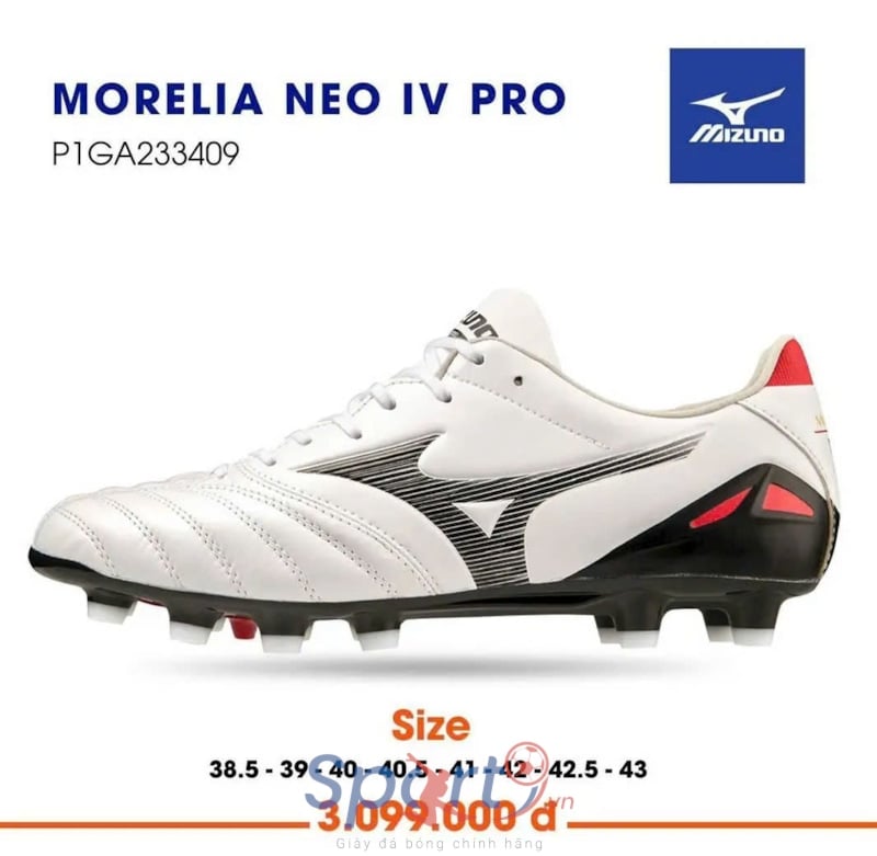Mizuno Morelia Neo IV Pro AG - Màu Trắng - P1GA233409 