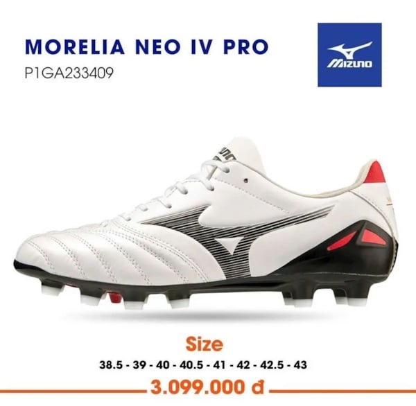 Mizuno Morelia Neo IV Pro AG - Màu Trắng - P1GA233409 