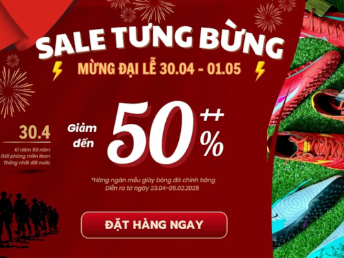 Giảm giá tới 67% giày bóng đá chính hãng mừng đại lễ 30/4 – 1/5 tại Sport9