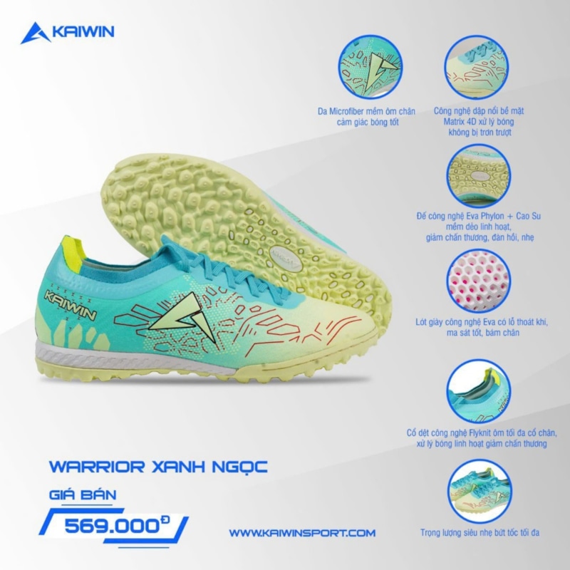 Kaiwin Warrior TF - Xanh Ngọc