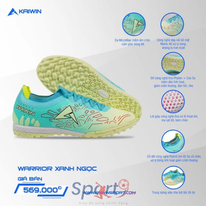 Kaiwin Warrior TF - Xanh Ngọc